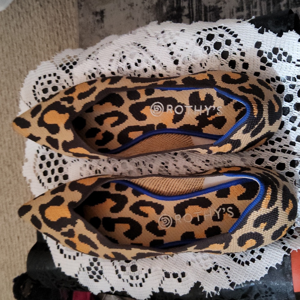 Rothy Leopard print shoes size 11